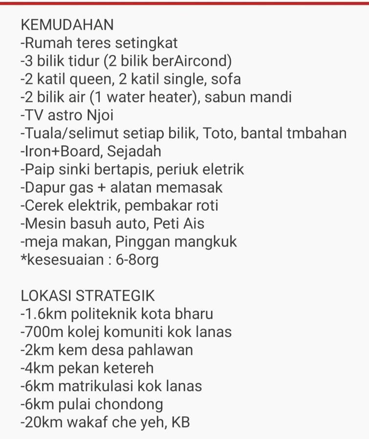 Niks Homestay Kok Lanas Kampong Kok Lanas Kültér fotó